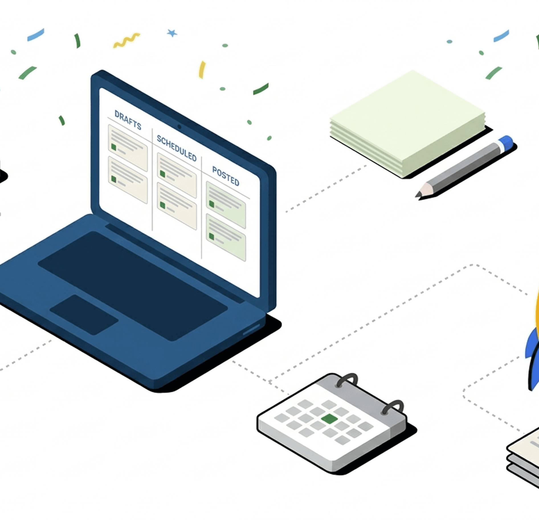 Reach publishing — calendar, drafts, and cross-platform scheduling